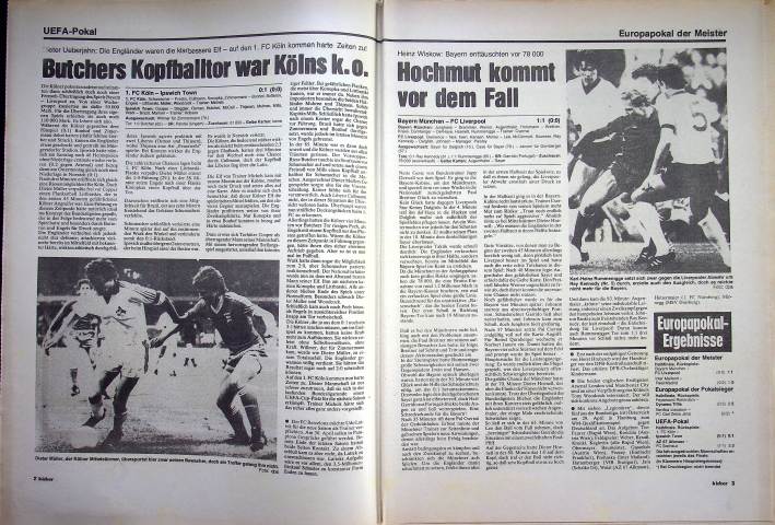 Inhaltsverzeichnis Kicker 33/1981