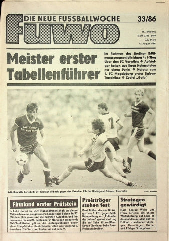 Fuwo Fussballwoche 33/1986