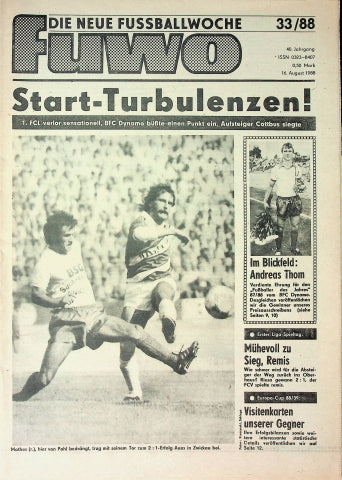 Fuwo Fussballwoche 33/1988
