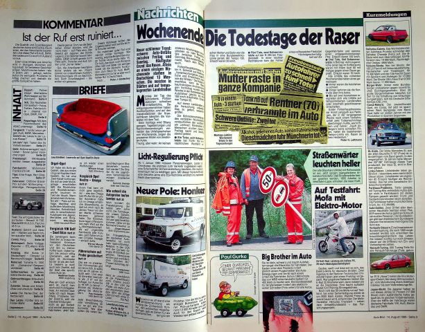 Inhaltsverzeichnis Auto Bild 33/1989