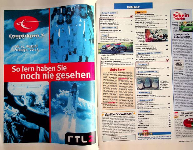 Inhaltsverzeichnis Auto Bild 33/1997
