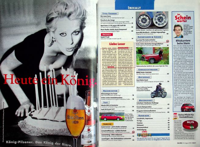 Inhaltsverzeichnis Auto Bild 33/1998