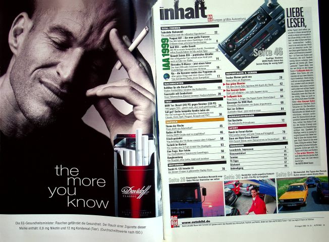 Inhaltsverzeichnis Auto Bild 33/1999