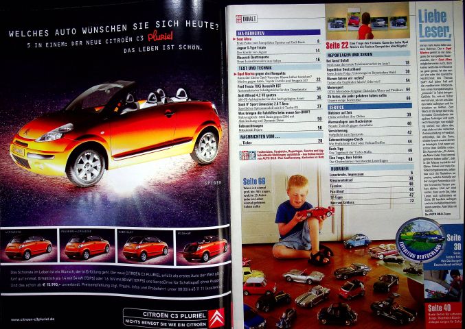 Inhaltsverzeichnis Auto Bild 33/2003