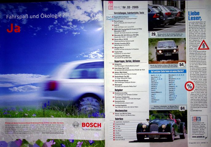 Inhaltsverzeichnis Auto Bild 33/2005