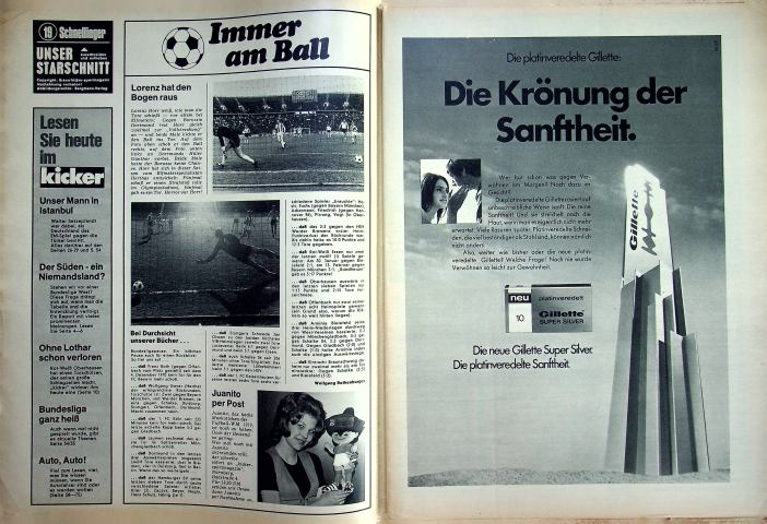 Inhaltsverzeichnis Kicker 34/1971