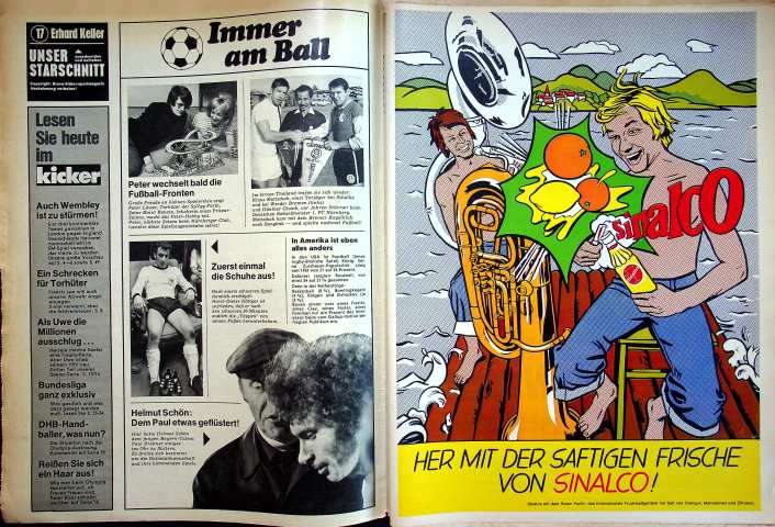 Inhaltsverzeichnis Kicker 34/1972