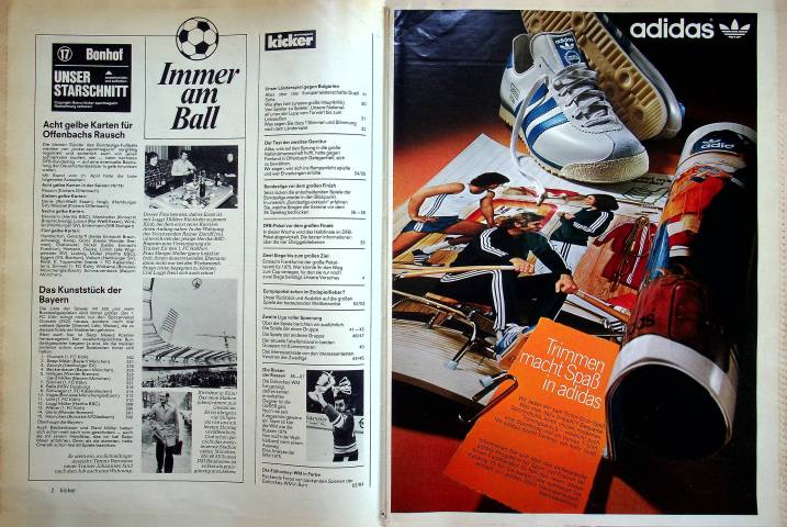 Inhaltsverzeichnis Kicker 34/1975