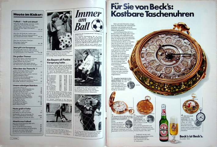 Inhaltsverzeichnis Kicker 34/1979