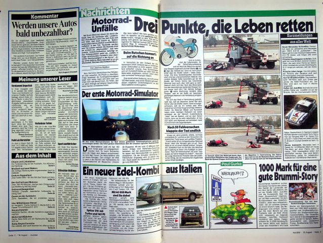Inhaltsverzeichnis Auto Bild 34/1986