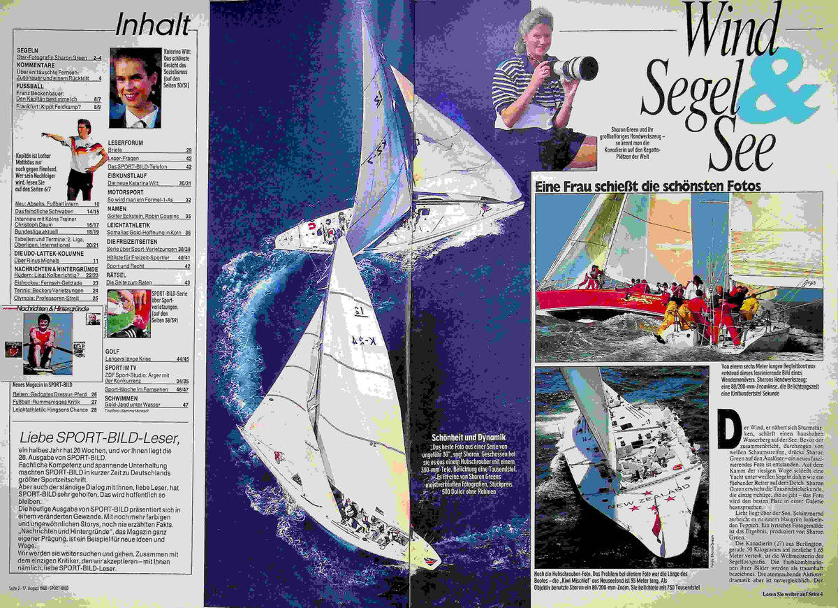 Inhaltsverzeichnis Sport Bild 34/1988