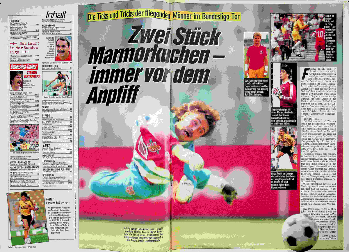Inhaltsverzeichnis Sport Bild 34/1989