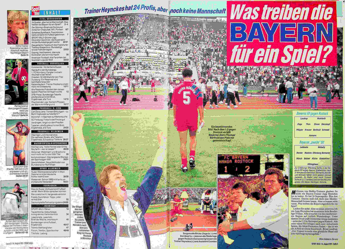 Inhaltsverzeichnis Sport Bild 34/1991