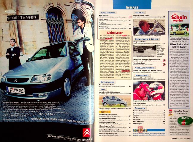 Inhaltsverzeichnis Auto Bild 34/1998