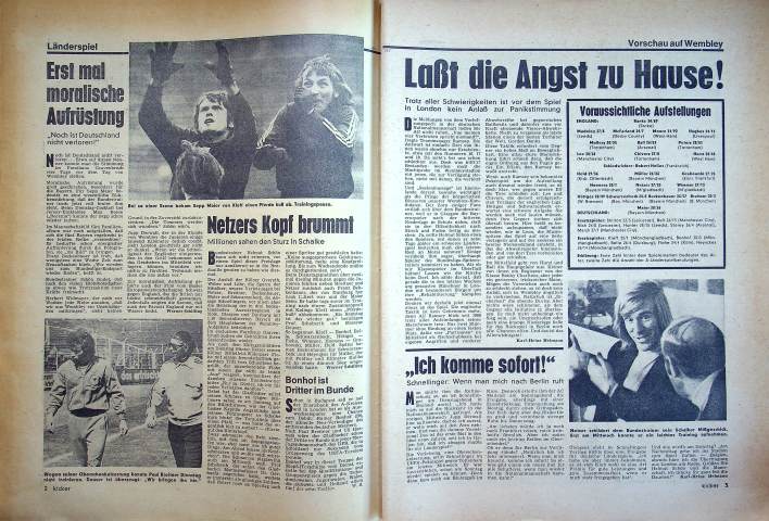 Inhaltsverzeichnis Kicker 35/1972
