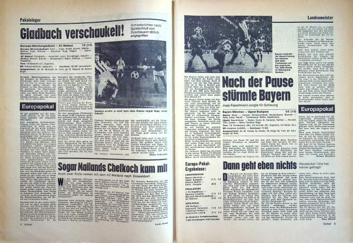 Inhaltsverzeichnis Kicker 35/1974