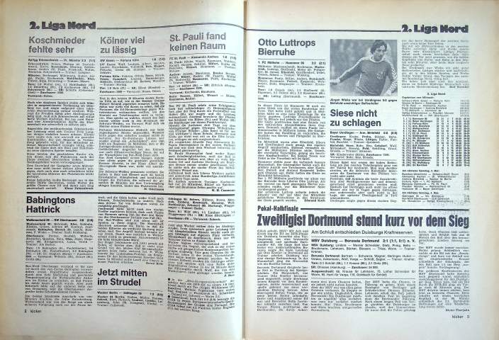 Inhaltsverzeichnis Kicker 35/1975