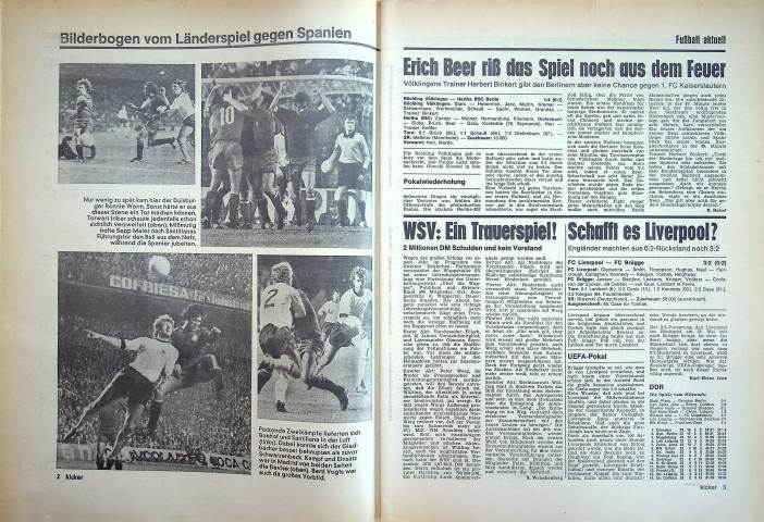 Inhaltsverzeichnis Kicker 35/1976