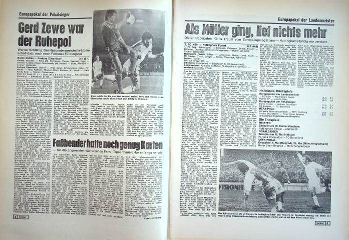 Inhaltsverzeichnis Kicker 35/1979