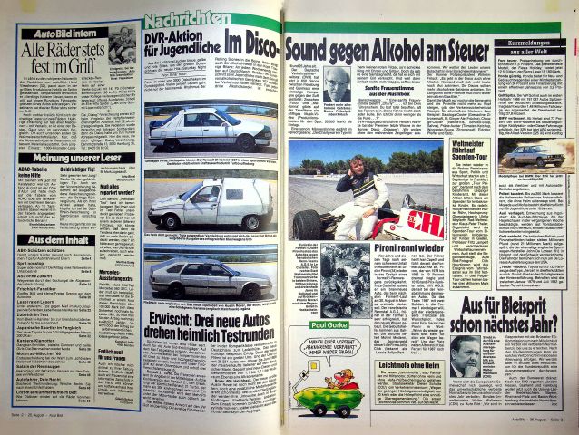 Inhaltsverzeichnis Auto Bild 35/1986