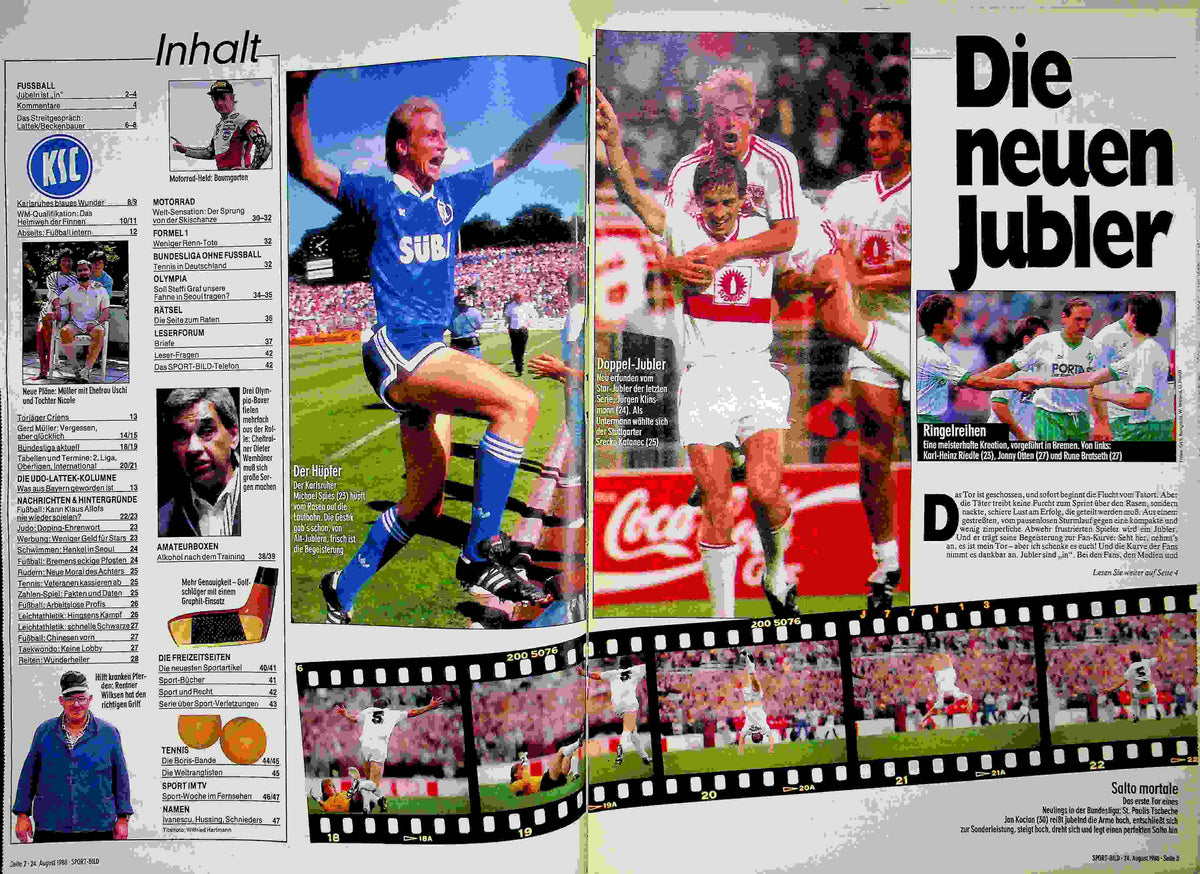 Inhaltsverzeichnis Sport Bild 35/1988