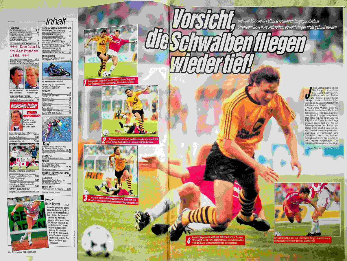 Inhaltsverzeichnis Sport Bild 35/1989