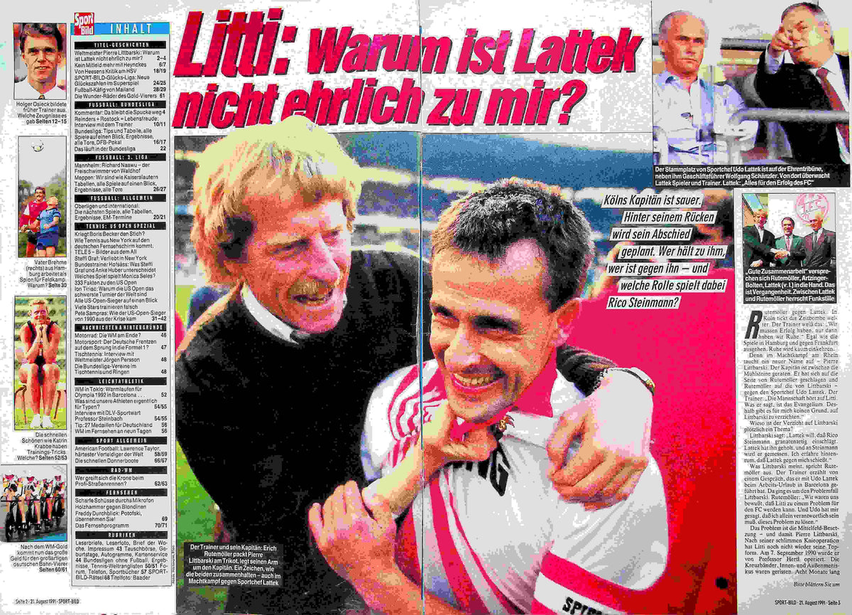 Inhaltsverzeichnis Sport Bild 35/1991