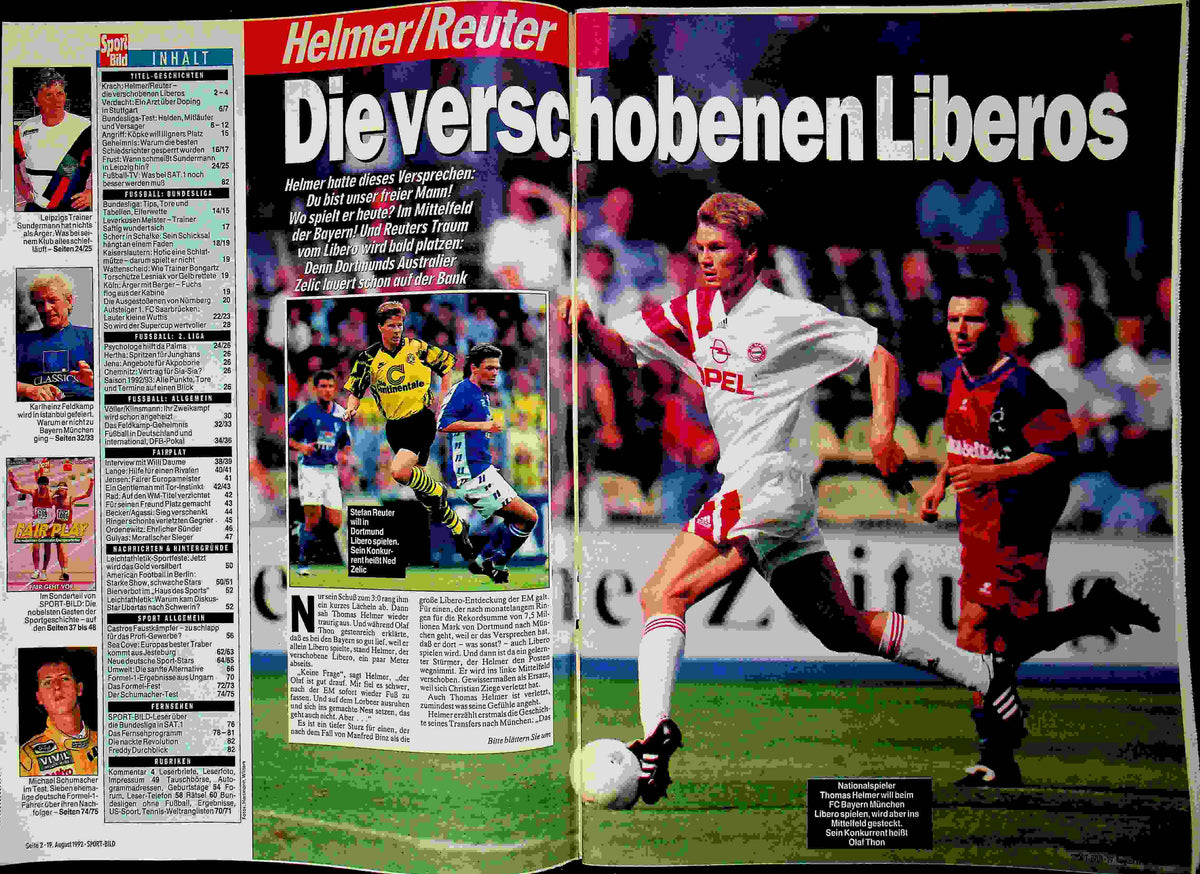 Inhaltsverzeichnis Sport Bild 35/1992