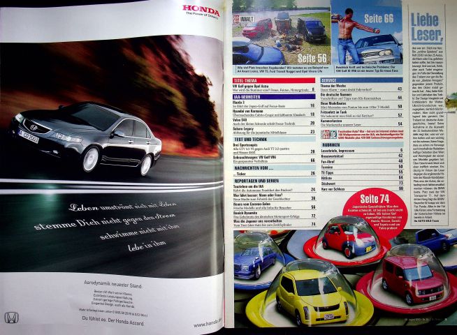 Inhaltsverzeichnis Auto Bild 35/2003