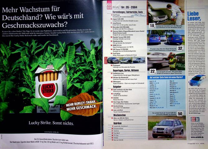 Inhaltsverzeichnis Auto Bild 35/2004