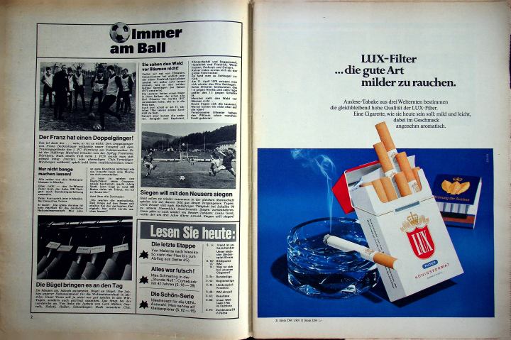 Inhaltsverzeichnis Kicker 36/1970