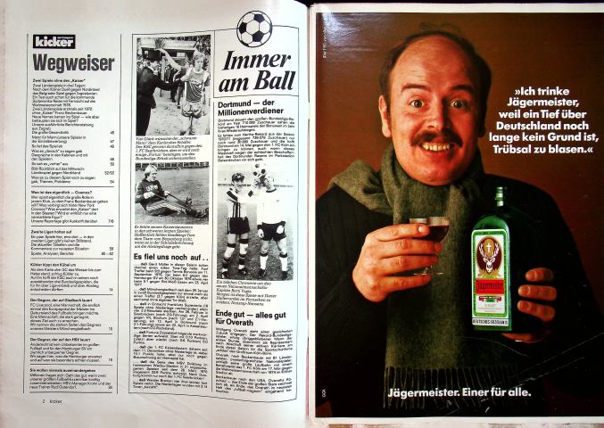 Inhaltsverzeichnis Kicker 36/1977