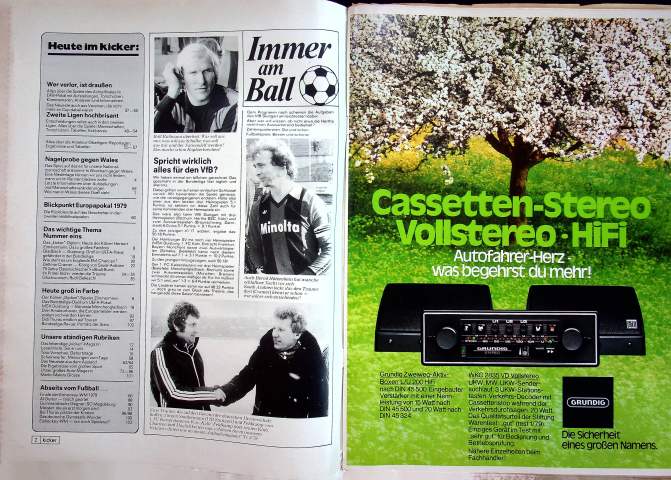 Inhaltsverzeichnis Kicker 36/1979
