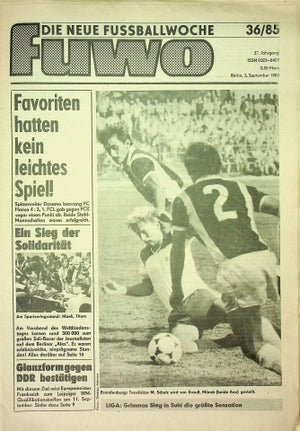 Fuwo Fussballwoche 36/1985