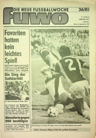Fuwo Fussballwoche 36/1985