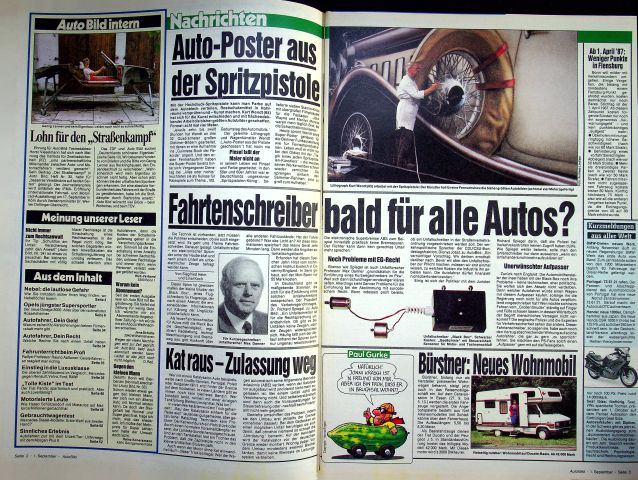 Inhaltsverzeichnis Auto Bild 36/1986