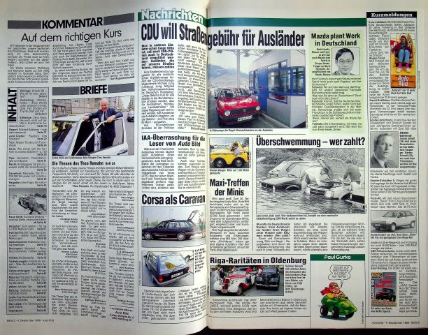 Inhaltsverzeichnis Auto Bild 36/1989
