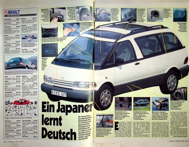 Inhaltsverzeichnis Auto Bild 36/1990
