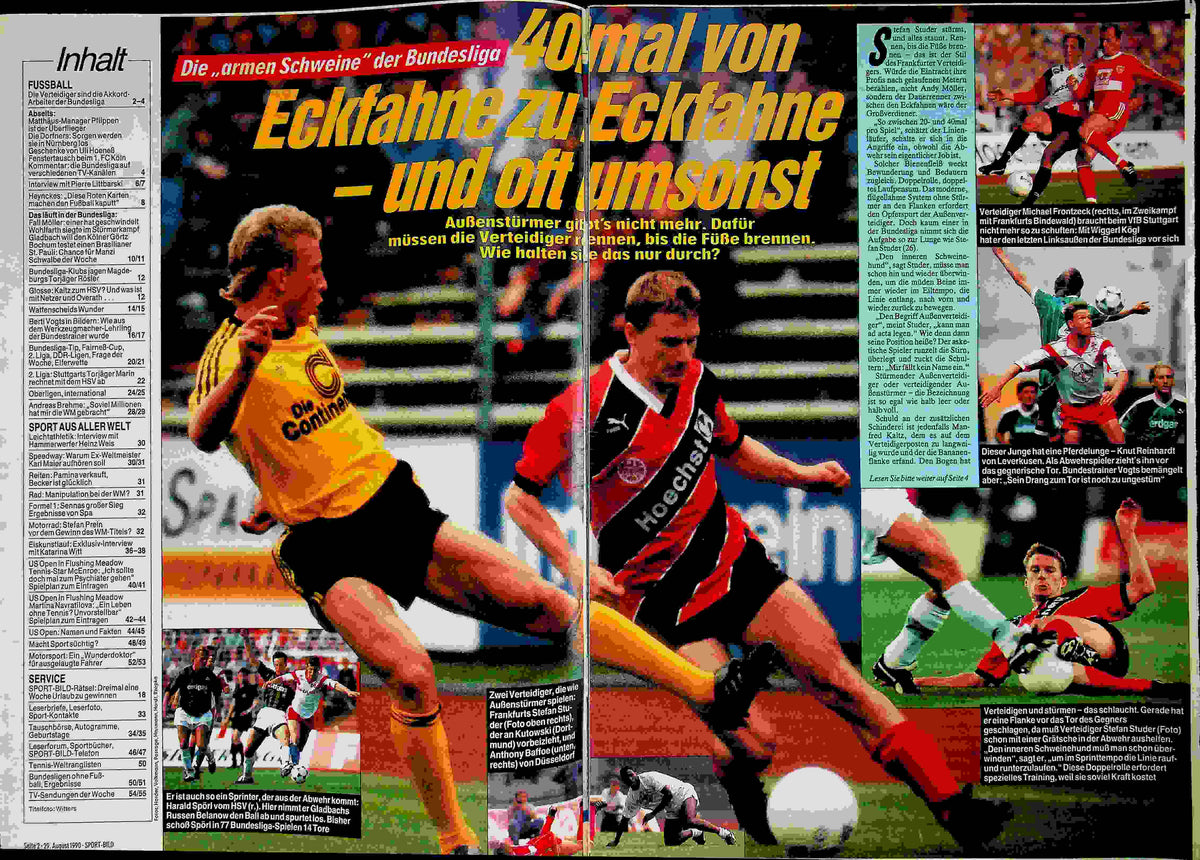Inhaltsverzeichnis Sport Bild 36/1990