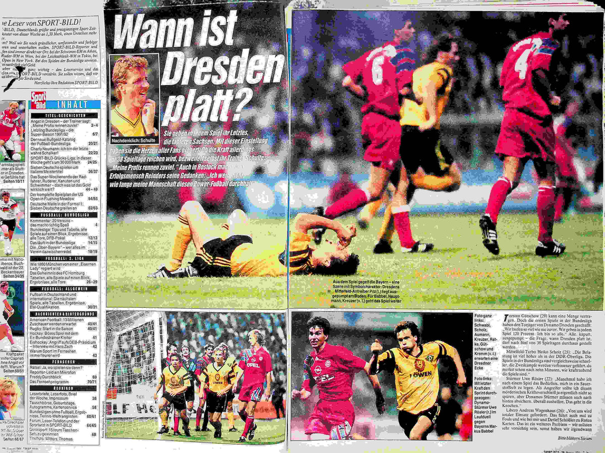 Inhaltsverzeichnis Sport Bild 36/1991
