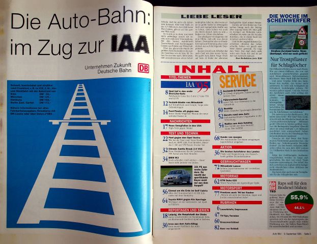 Inhaltsverzeichnis Auto Bild 36/1995