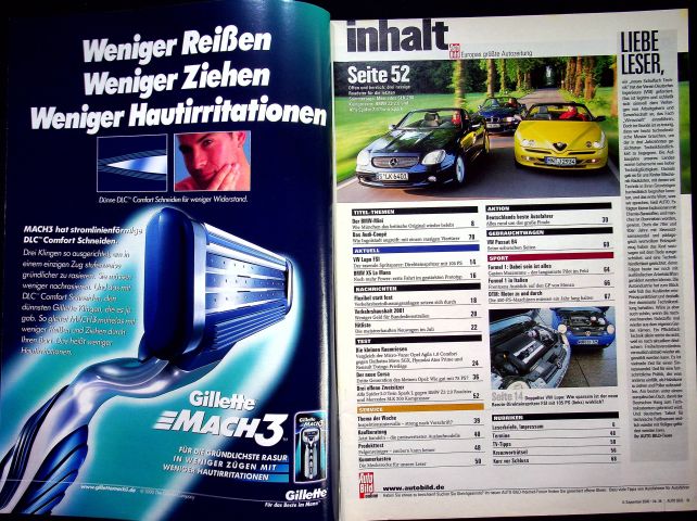 Inhaltsverzeichnis Auto Bild 36/2000