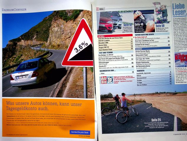 Inhaltsverzeichnis Auto Bild 36/2002