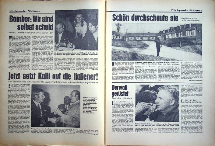 Inhaltsverzeichnis Kicker 37/1970
