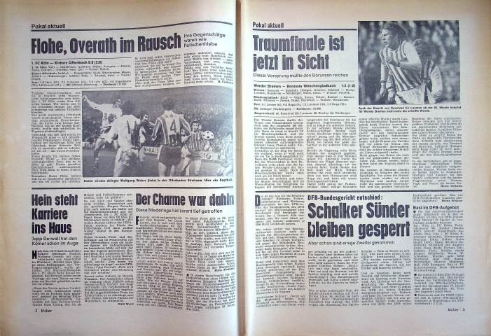 Inhaltsverzeichnis Kicker 37/1973