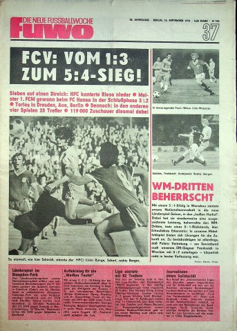 Fuwo Fussballwoche 37/1974