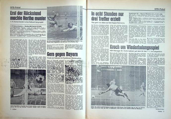 Inhaltsverzeichnis Kicker 37/1976