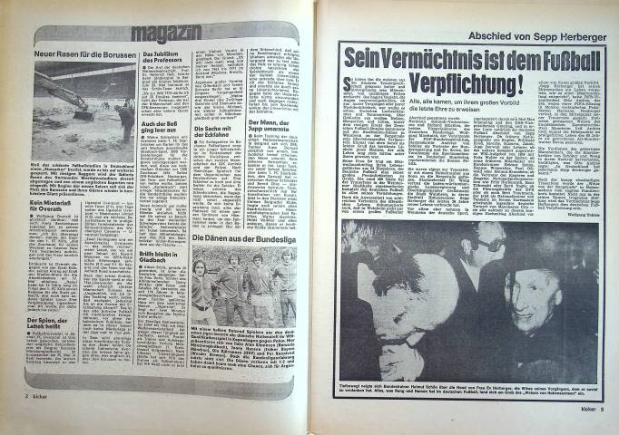 Inhaltsverzeichnis Kicker 37/1977