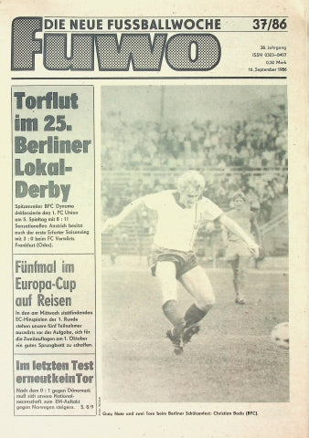 Fuwo Fussballwoche 37/1986