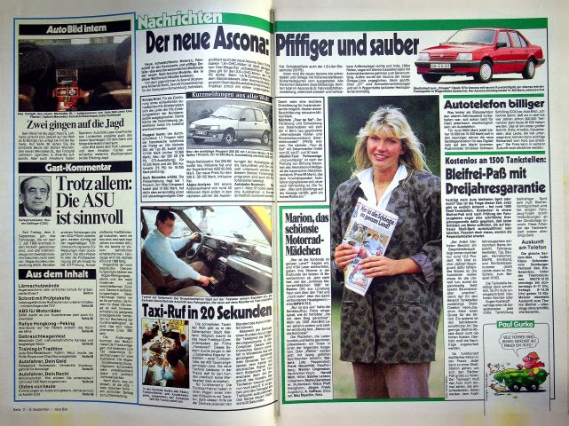 Inhaltsverzeichnis Auto Bild 37/1986